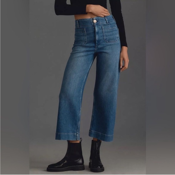 Anthropologie Denim - Pilcro Skipper Wide Leg High Waist Crop Jeans Patch Pocket Anthropologie 29